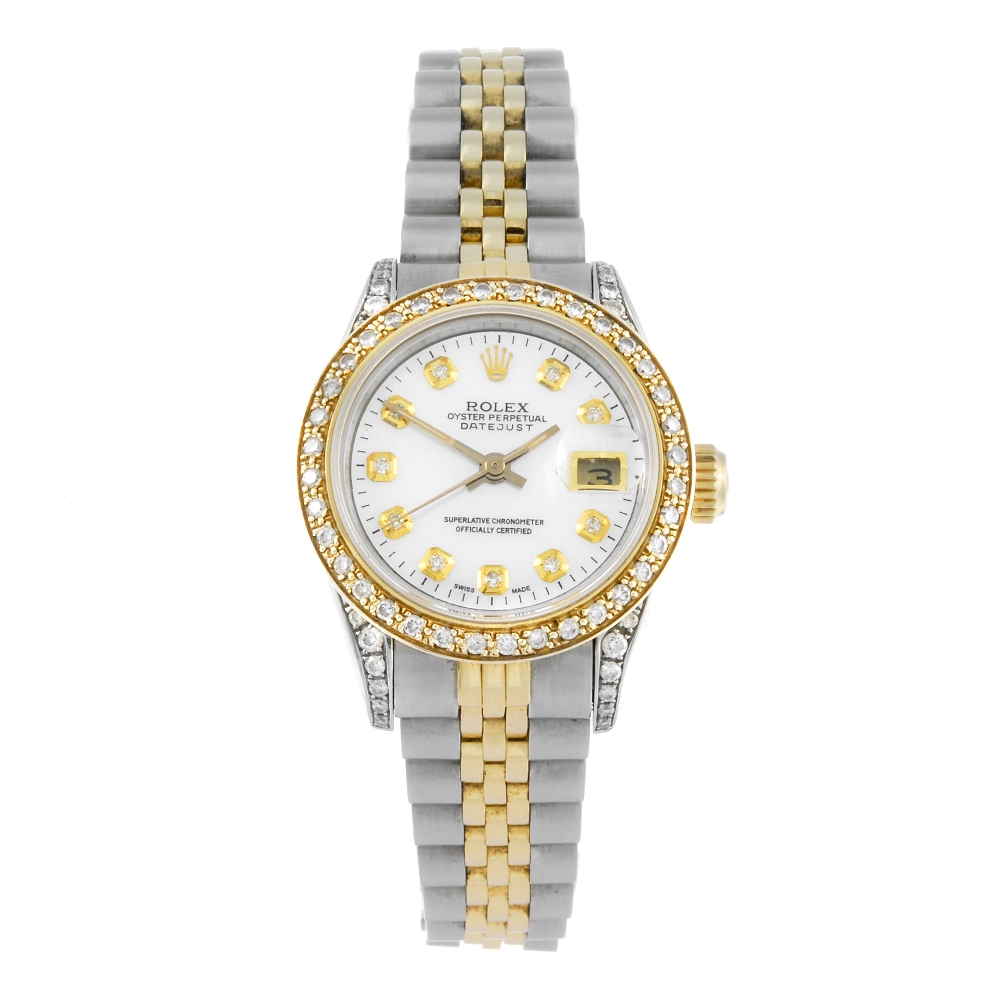 ROLEX - a lady's Oyster Perpetual Datejust bracelet watch. Circa 1984. Stainless steel case with