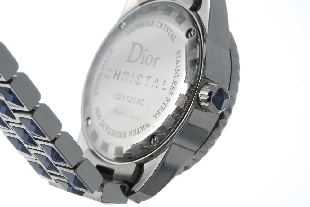 DIOR - a lady's Christal bracelet watch. Stainless steel case with factory diamond set bezel. - Image 3 of 4