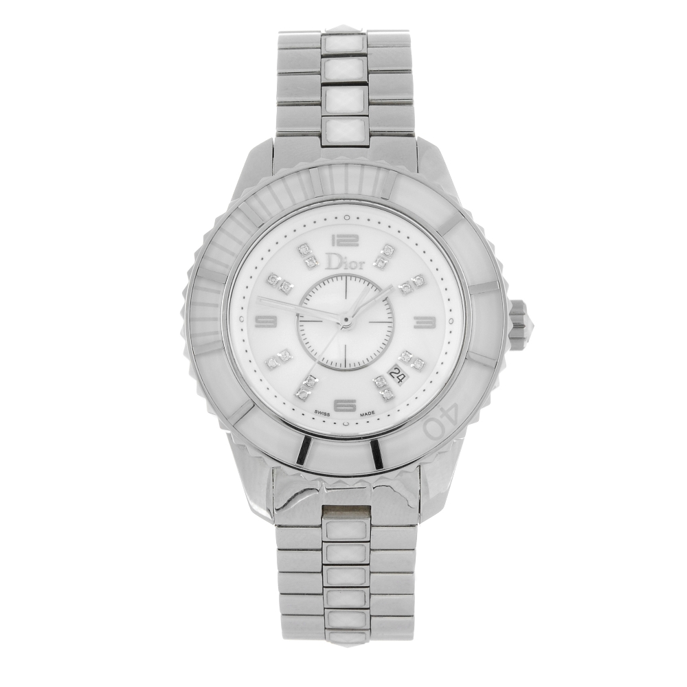 DIOR - a lady's Christal bracelet watch. Stainless steel case with calibrated bezel. Reference