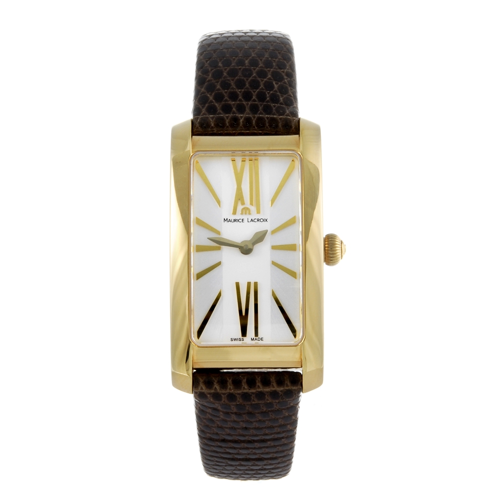 MAURICE LACROIX - a lady's Fiaba wrist watch. Gold plated case with stainless steel case back.