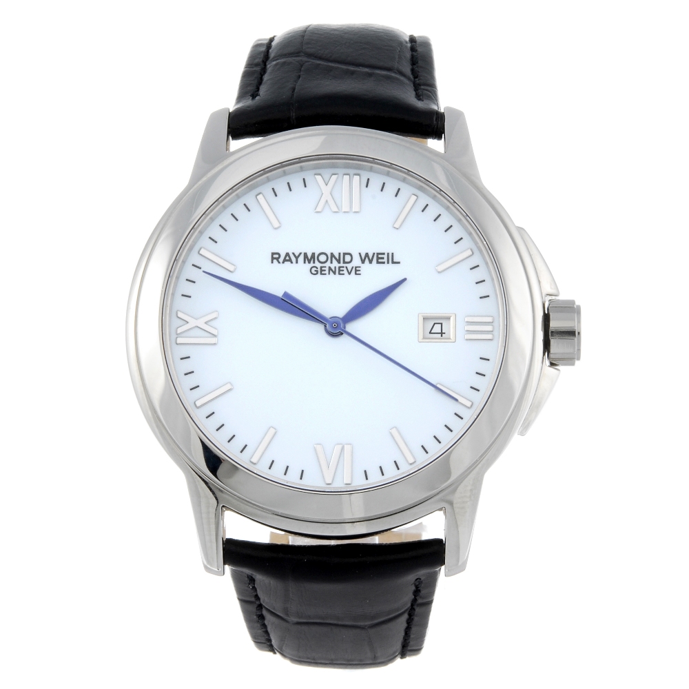 RAYMOND WEIL - a gentleman's Tradition Cuarzo Mapfre 75 Anos wrist watch. Stainless steel case.