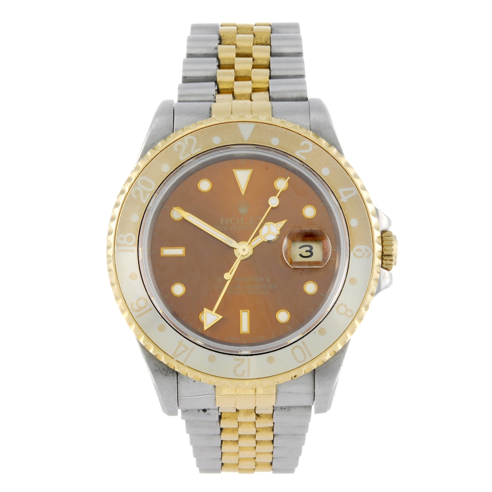 ROLEX - a gentleman's Oyster Perpetual Date GMT Master II bracelet watch. Circa 1991. Stainless