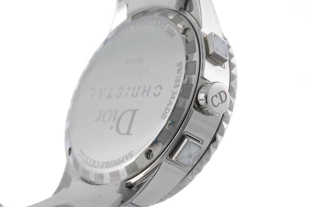 DIOR - a lady's Christal chronograph wrist watch. Stainless steel case with factory diamond set - Image 3 of 4