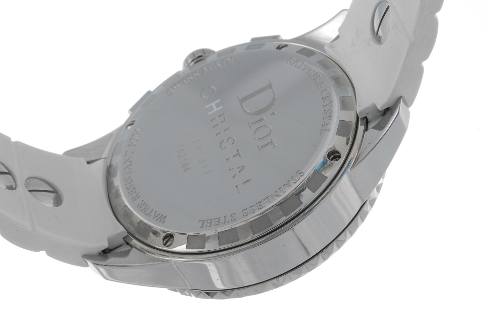 DIOR - a lady's Christal chronograph wrist watch. Stainless steel case with factory diamond set - Image 2 of 4