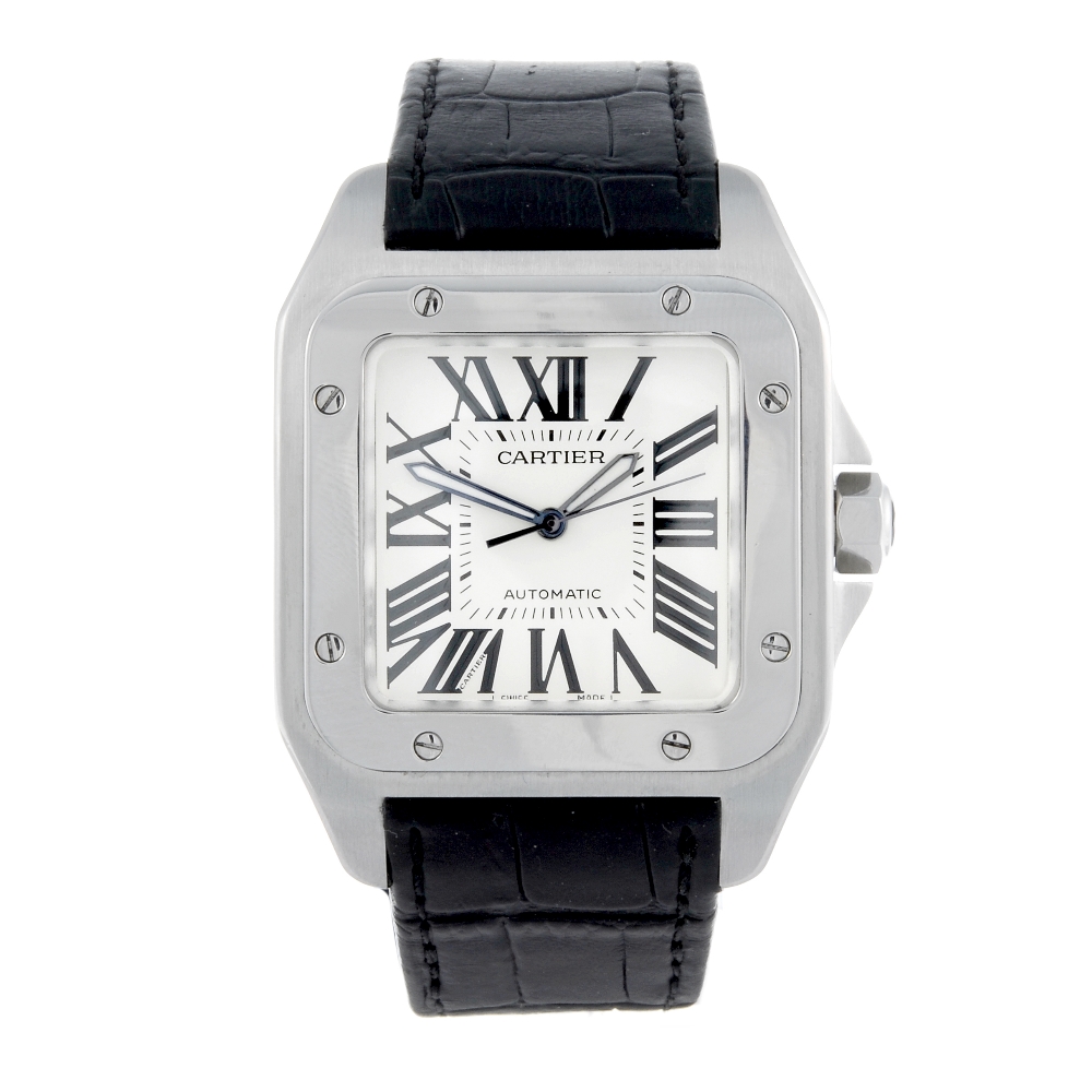 CARTIER - a Santos 100 wrist watch. Stainless steel case. Reference 2656, serial 707688PX. Signed