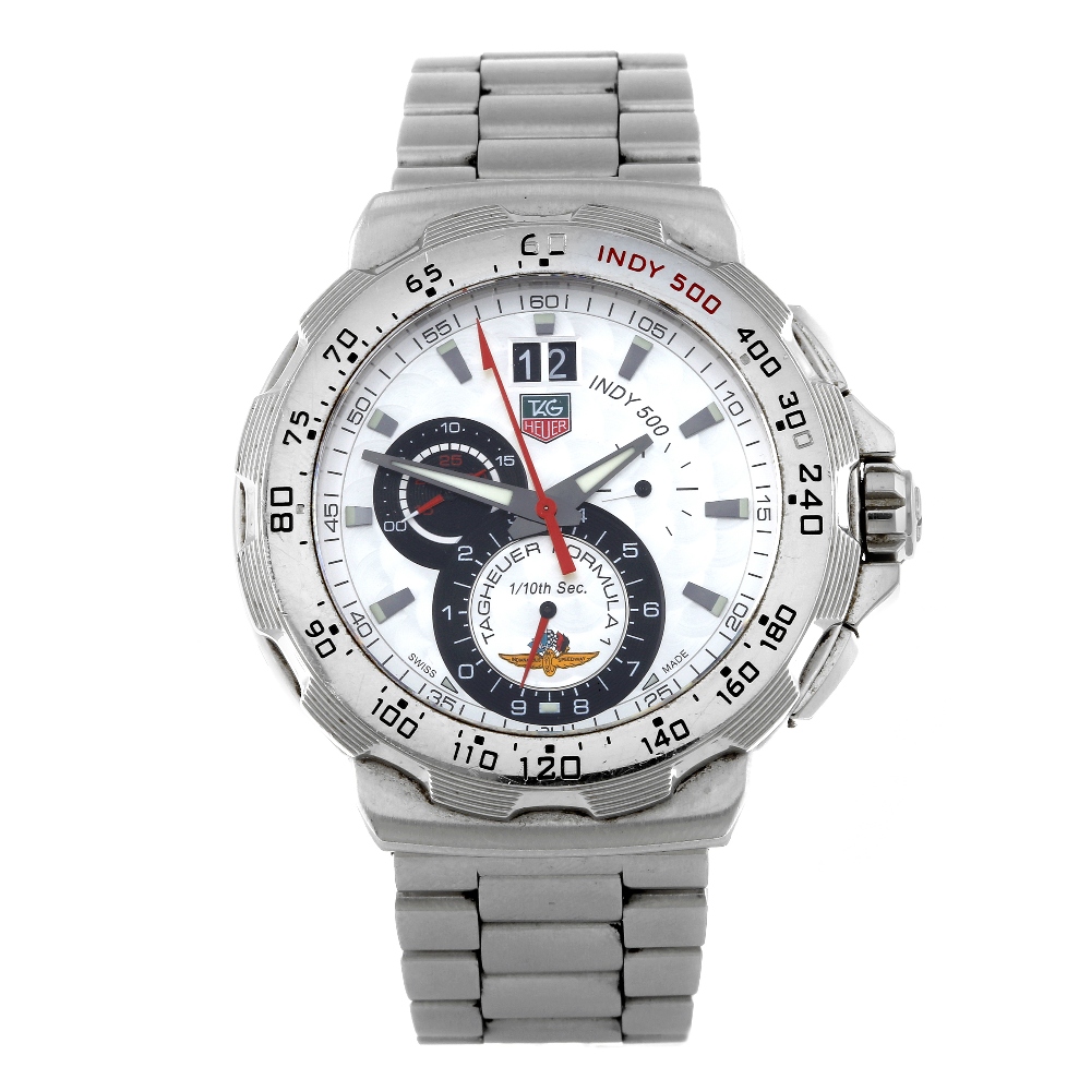 TAG HEUER - a gentleman's Formula 1 Indy 500 chronograph bracelet watch. Stainless steel case with