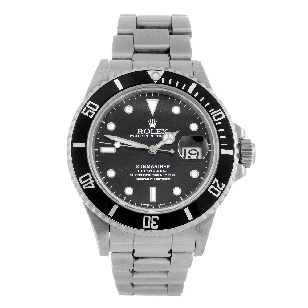 ROLEX - a gentleman's Oyster Perpetual Date Submariner bracelet watch. Circa 1984. Stainless steel