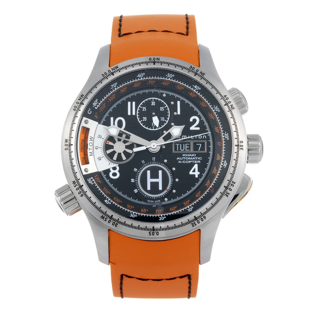 HAMILTON - a gentleman's Khaki Aviation X-Copter chronograph wrist watch. Stainless steel case