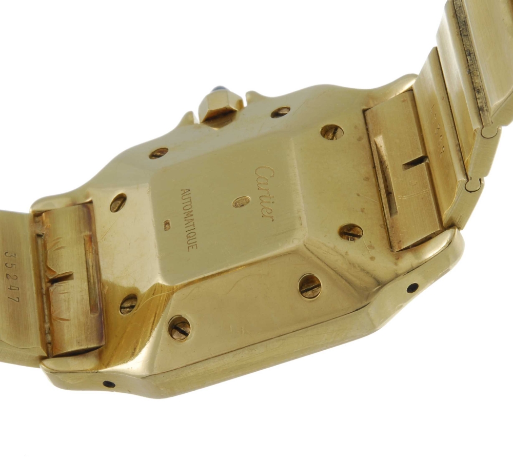 CARTIER - a Santos bracelet watch. Yellow metal case, stamped 18k 750 with poincon. Signed automatic - Image 2 of 4