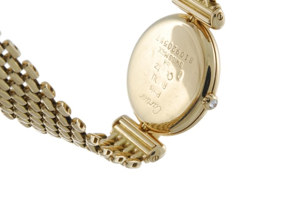 CARTIER - a Rivoli bracelet watch. Diamond set yellow metal case, stamped 18k with poincon. Numbered - Image 3 of 4