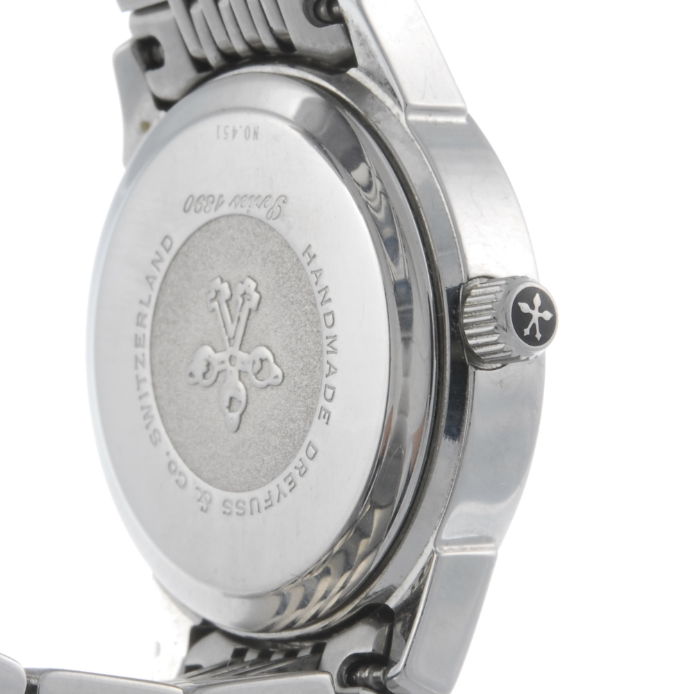 DREYFUSS & CO - a lady's bracelet watch. Stainless steel case with factory diamond set bezel. - Image 3 of 4