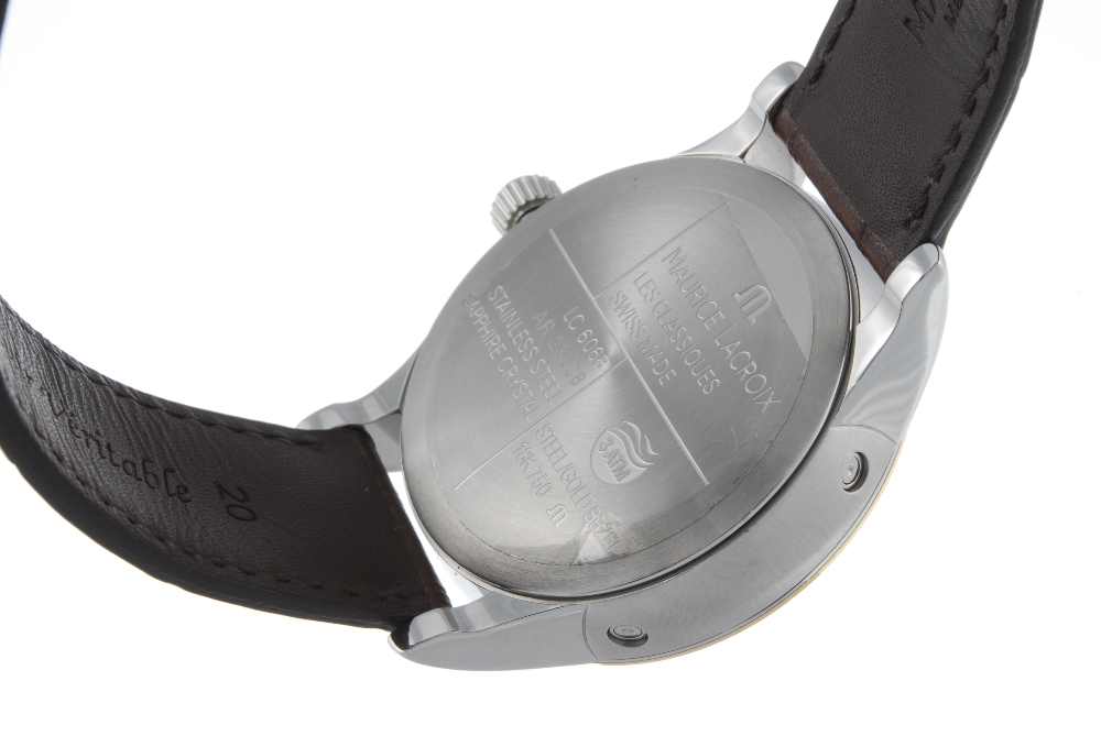 MAURICE LACROIX - a gentleman's Les Classiques Phase De Lune wrist watch. Stainless steel case - Image 2 of 4