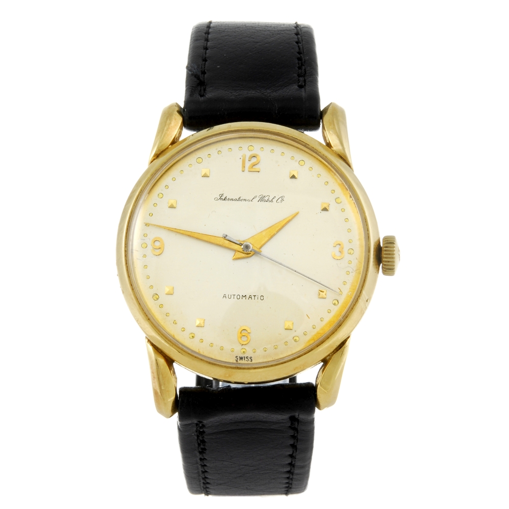 IWC - a gentleman's wrist watch. 18ct yellow gold case, import hallmarked London 1952. Signed