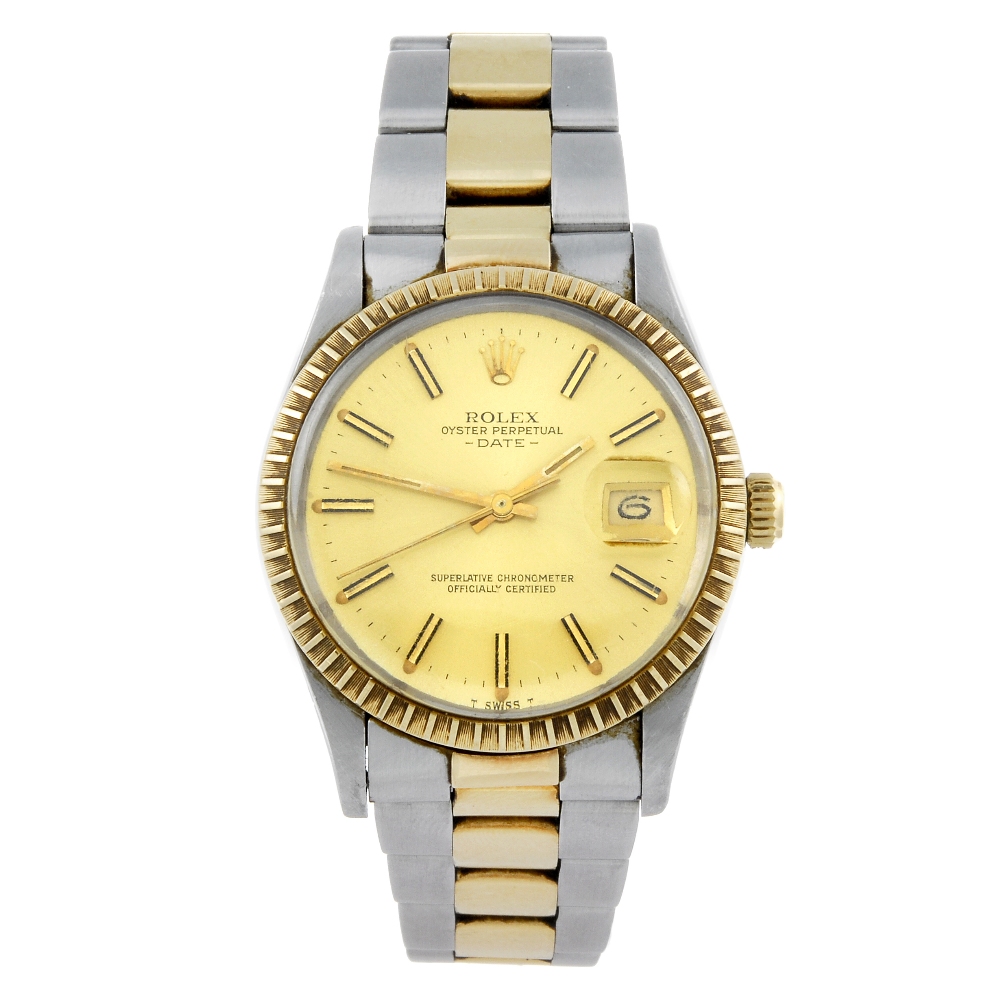 ROLEX - a gentleman's Oyster Perpetual Date bracelet watch. Circa 1981. Stainless steel case with