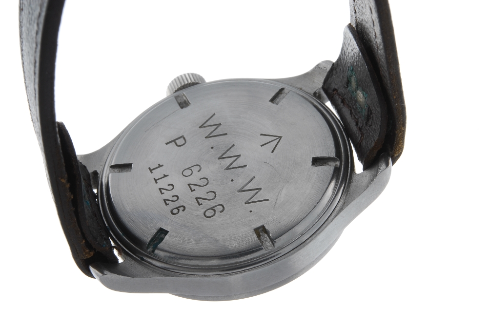 CYMA - a gentleman's military issue wrist watch. Stainless steel case, stamped with British Broad - Image 2 of 4