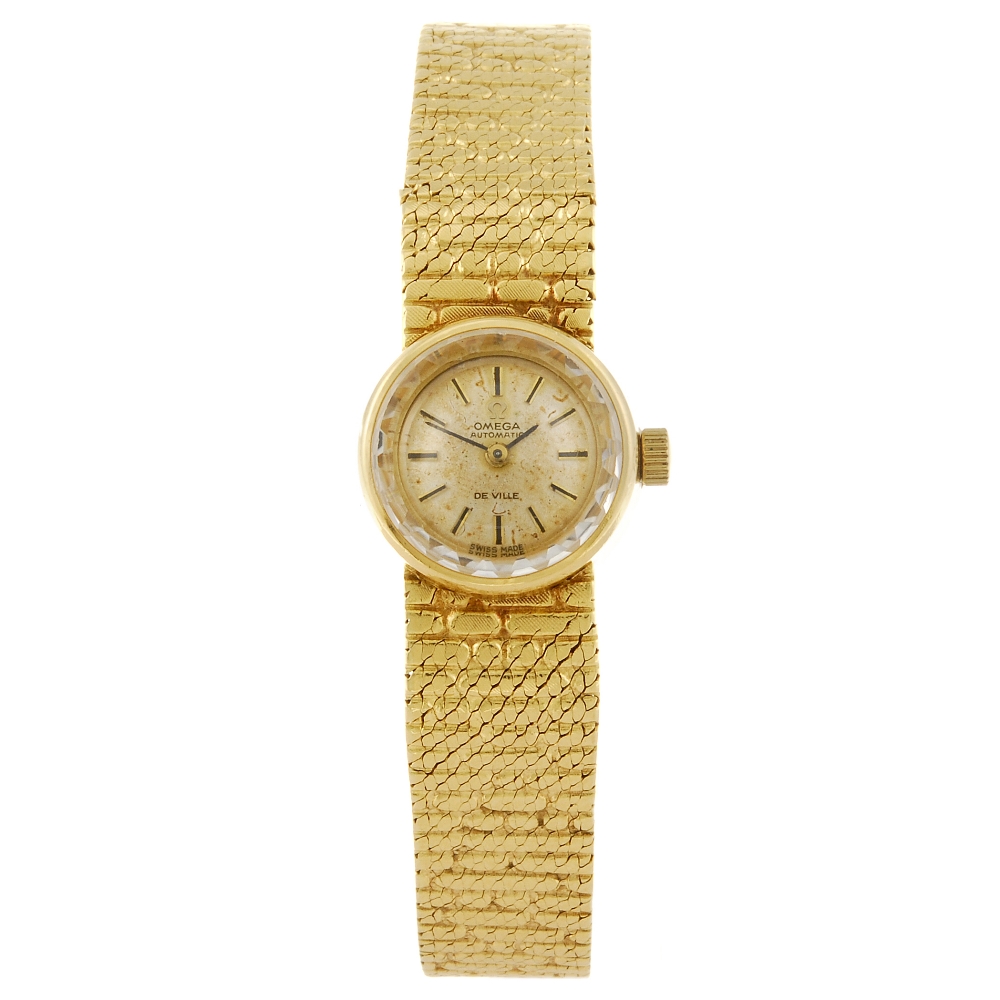 OMEGA - a lady's De Ville bracelet watch. 18ct yellow gold case, hallmarked London 1965. Signed