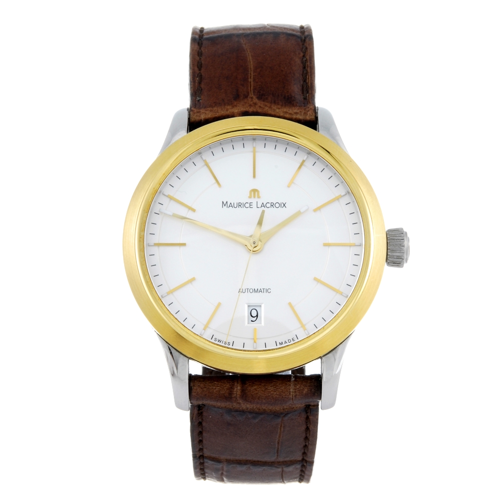 MAURICE LACROIX - a gentleman's Les Classiques wrist watch. Stainless steel case with yellow metal