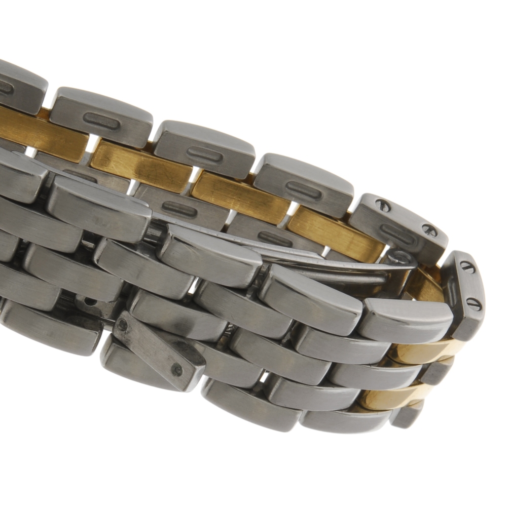 CARTIER - a Panthere bracelet watch. Stainless steel case with yellow metal bezel. Reference 1120, - Image 4 of 4