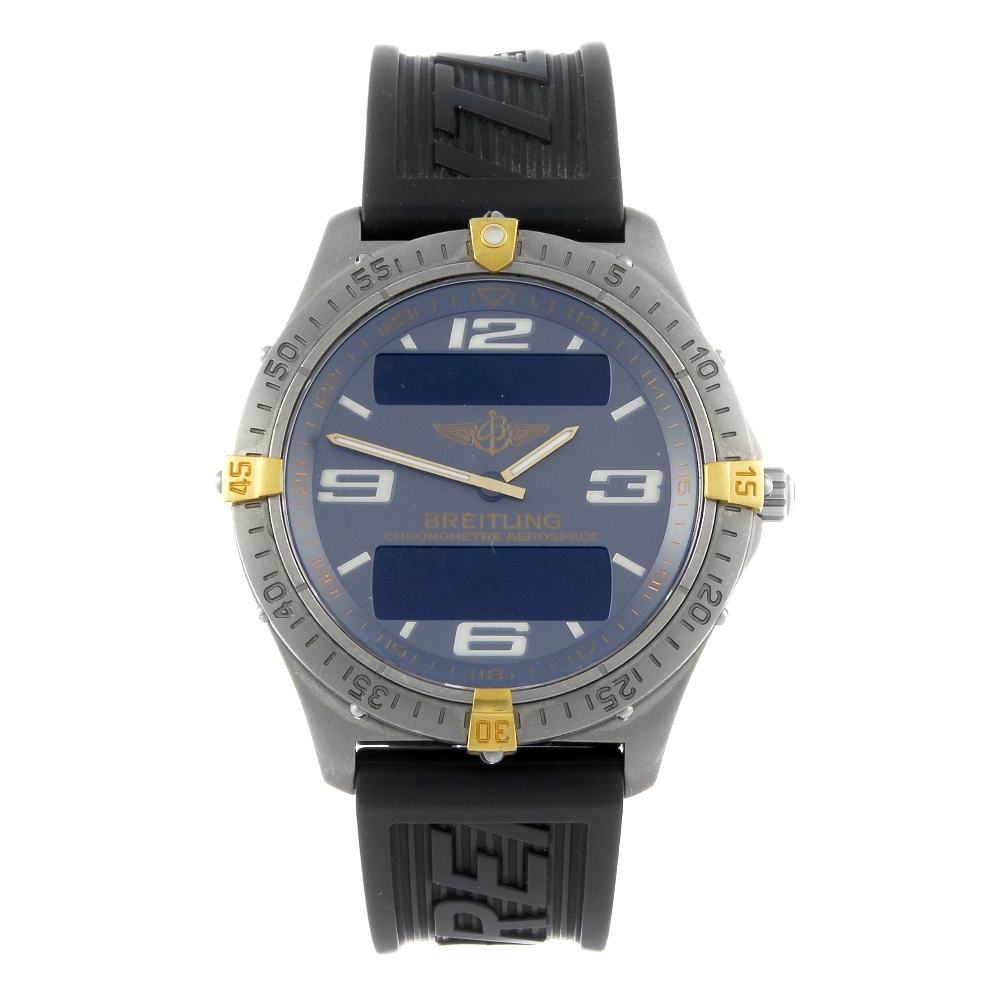 BREITLING - a gentleman's Professional Aerospace wrist watch. Titanium case with calibrated bezel.
