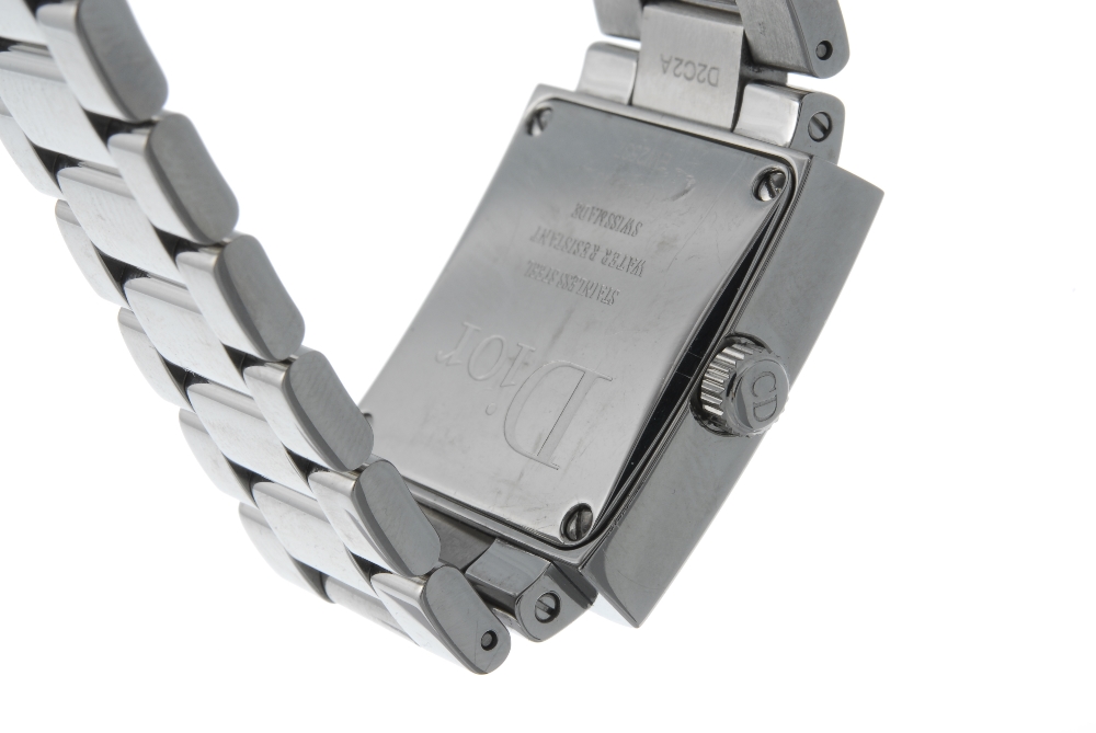 DIOR - a lady's Riva bracelet watch. Stainless steel case with factory set pink stones. Reference - Image 3 of 4