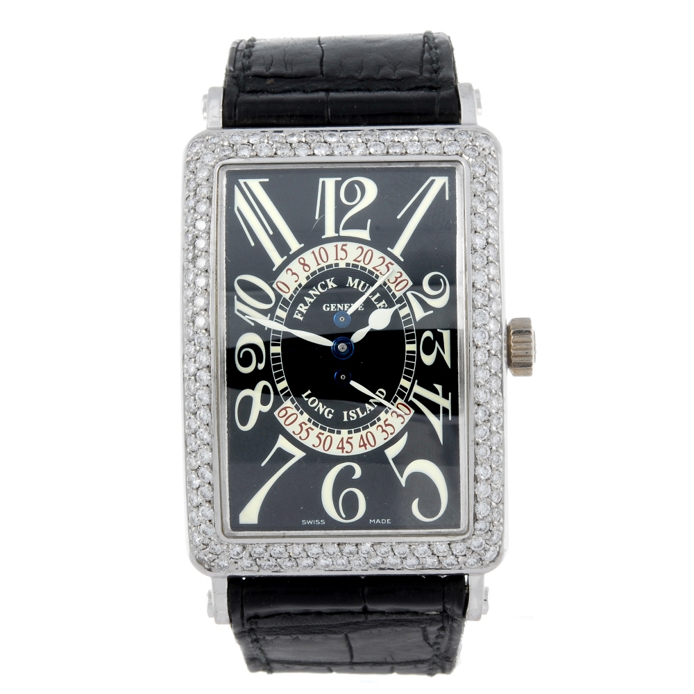 FRANCK MULLER - a gentleman's Long Island wrist watch. Factory diamond set 18ct white gold case.