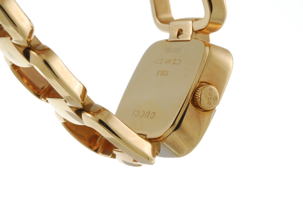 GUCCI - a lady's 125.5 bracelet watch. Rose gold plated case. Numbered 13337301. Signed quartz - Image 3 of 4