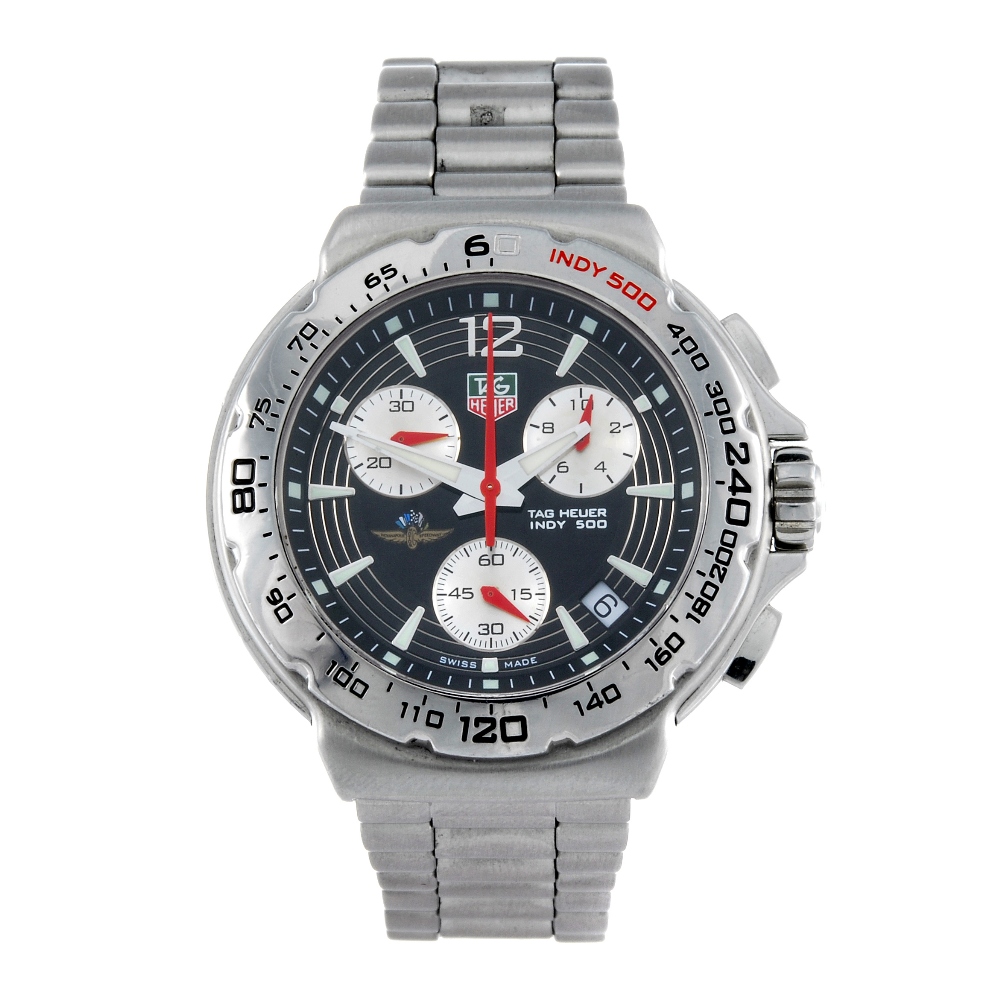 TAG HEUER - a gentleman's Indy 500 chronograph bracelet watch. Stainless steel case with