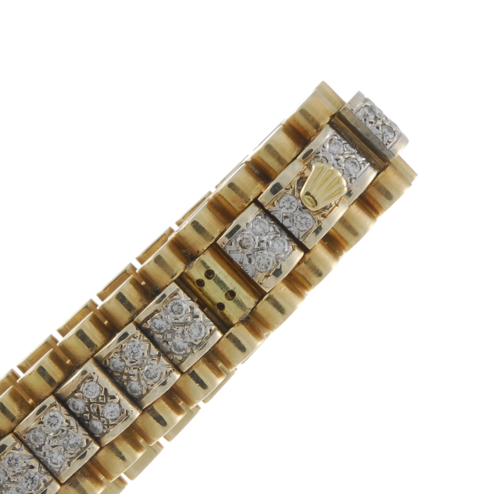 ROLEX - a lady's Oyster Perpetual Datejust bracelet watch. Circa 1988. 18ct yellow gold case with - Image 4 of 4