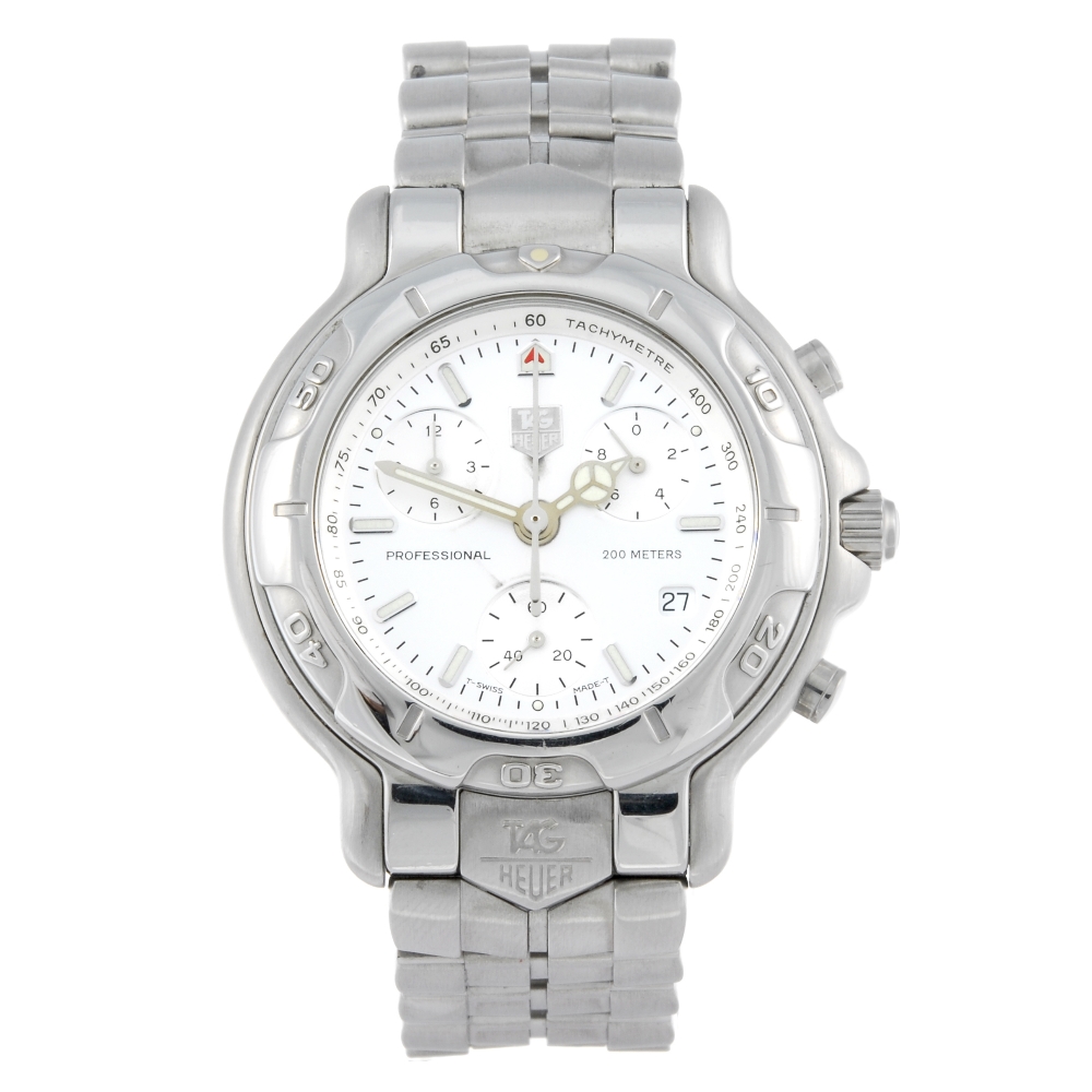 TAG HEUER - a gentleman's 6000 Series chronograph bracelet watch. Stainless steel case with