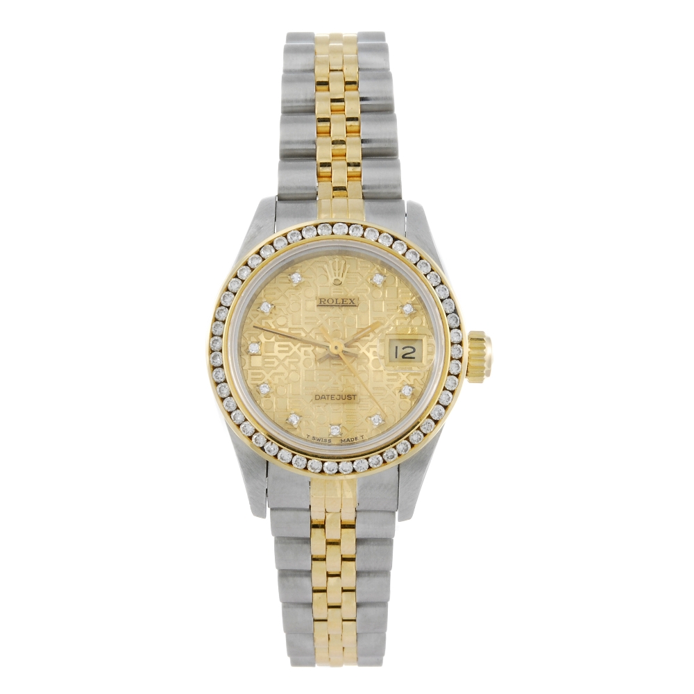 ROLEX - a lady's Oyster Perpetual Datejust bracelet watch. Circa 1991. Stainless steel case with