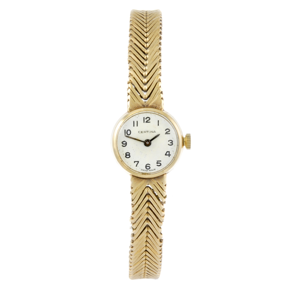 CERTINA - a lady's bracelet watch. 9ct yellow gold case, hallmarked London 1965. Numbered 16266.