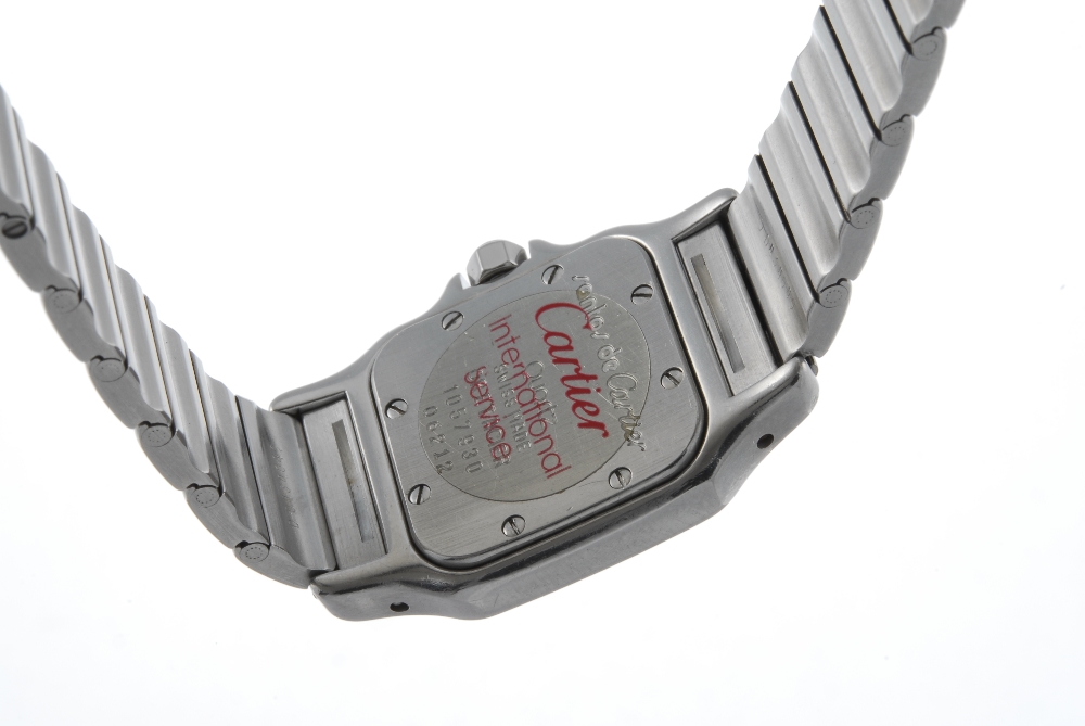 CARTIER - a Santos bracelet watch. Stainless steel case with yellow metal bezel. Reference 06212, - Image 2 of 4