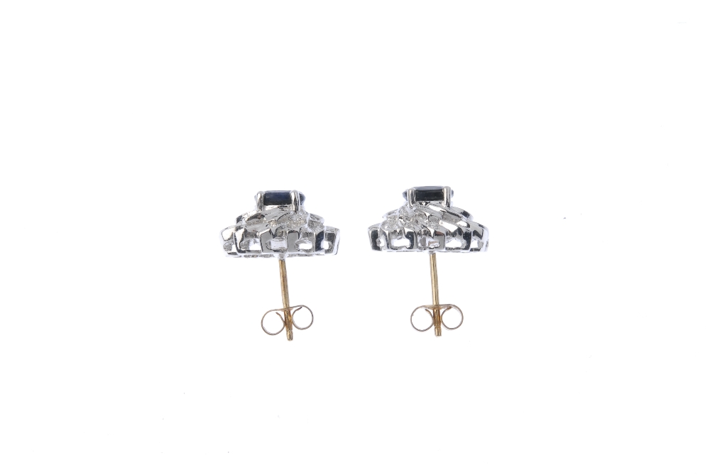 A selection of four pairs diamond and gem-set earrings. To include two pairs of oval-shape - Image 2 of 3