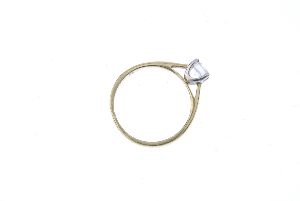 An 18ct gold diamond single-stone ring. The circular-cut diamond, to the tapered band. Diamond - Image 4 of 4