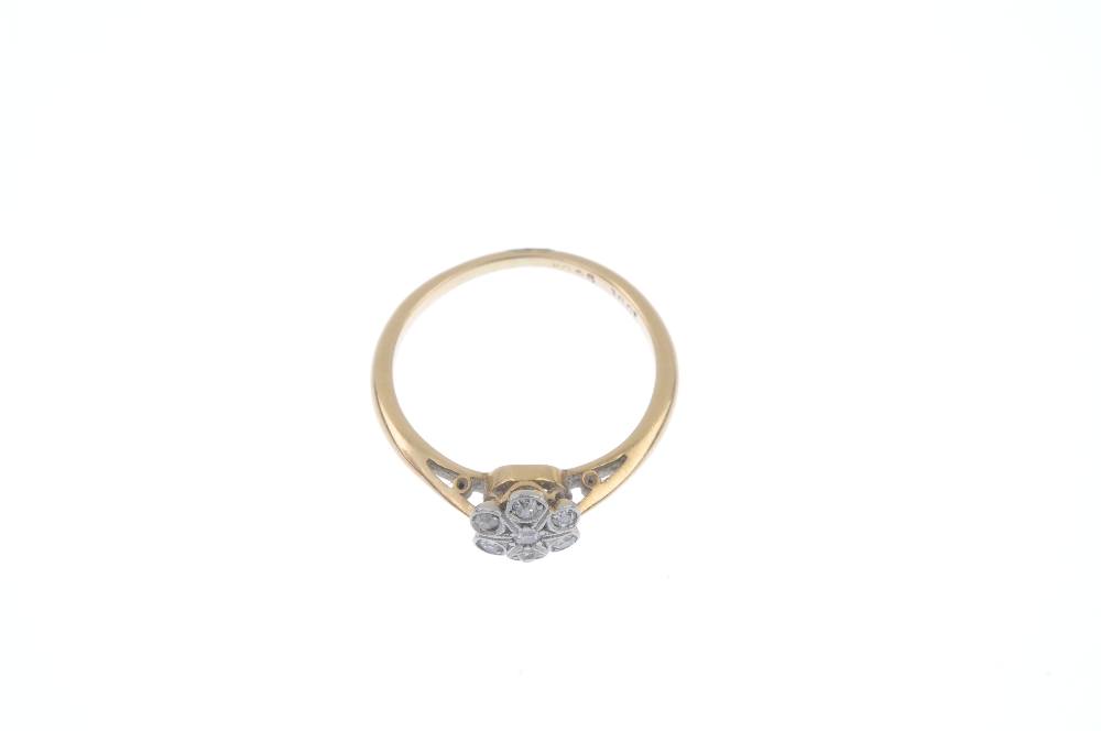 A mid 20th century 18ct gold diamond cluster ring. The single-cut diamond cluster, to the tapered - Image 2 of 4