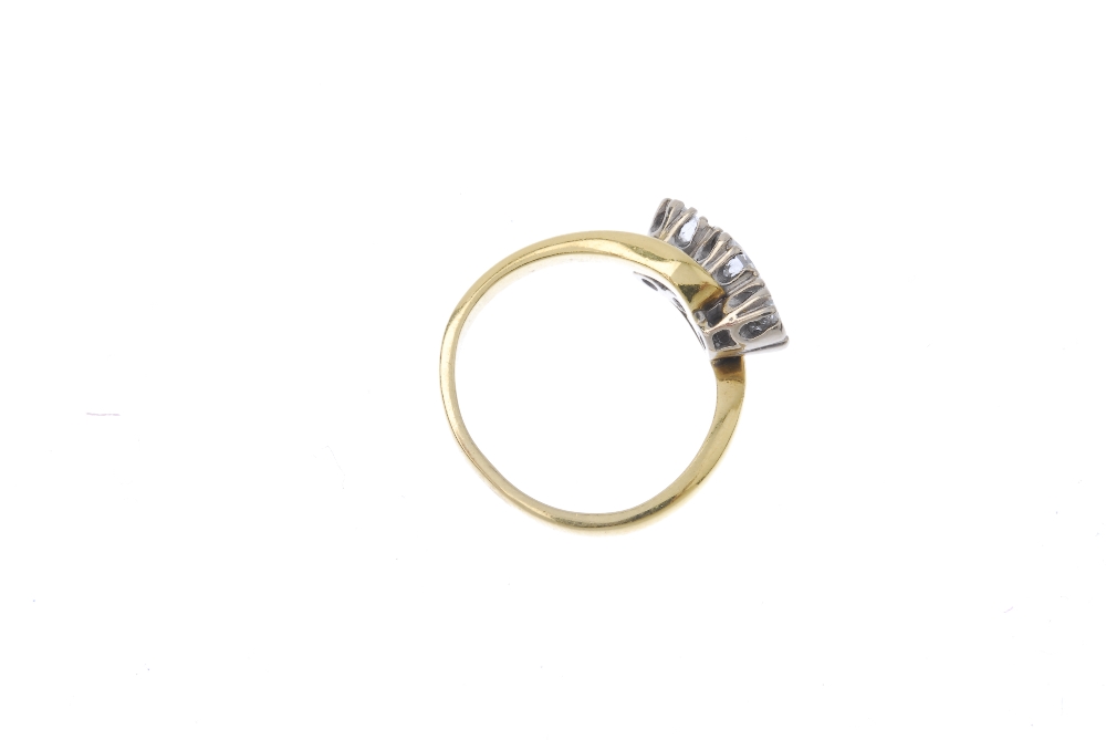 An 18ct gold diamond three-stone ring. The slightly graduated brilliant-cut diamond diagonal line, - Image 4 of 4