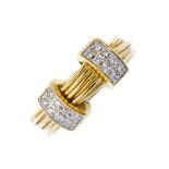 LINKS OF LONDON - an 18ct gold diamond dress ring. The multi-strand adjustable band, with pave-set