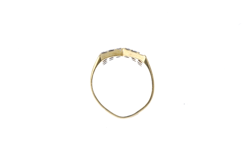 An 18ct gold diamond dress ring. The brilliant-cut diamond stylised bow, to the tapered band. One - Image 4 of 4