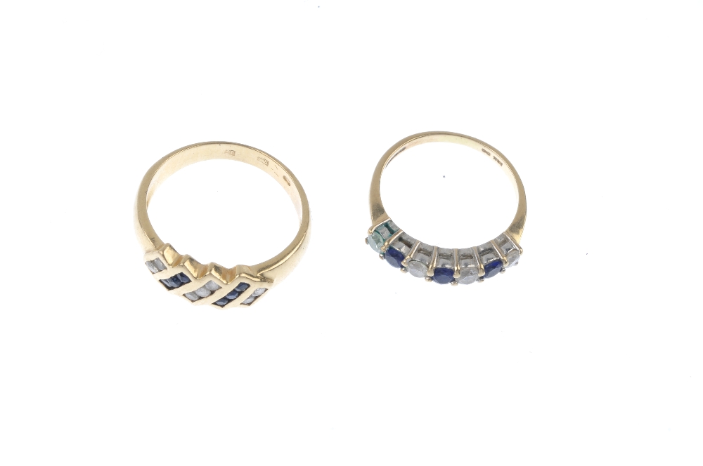 Two sapphire and cubic zirconia rings. To include a circular-shape sapphire and cubic zirconia - Image 2 of 4