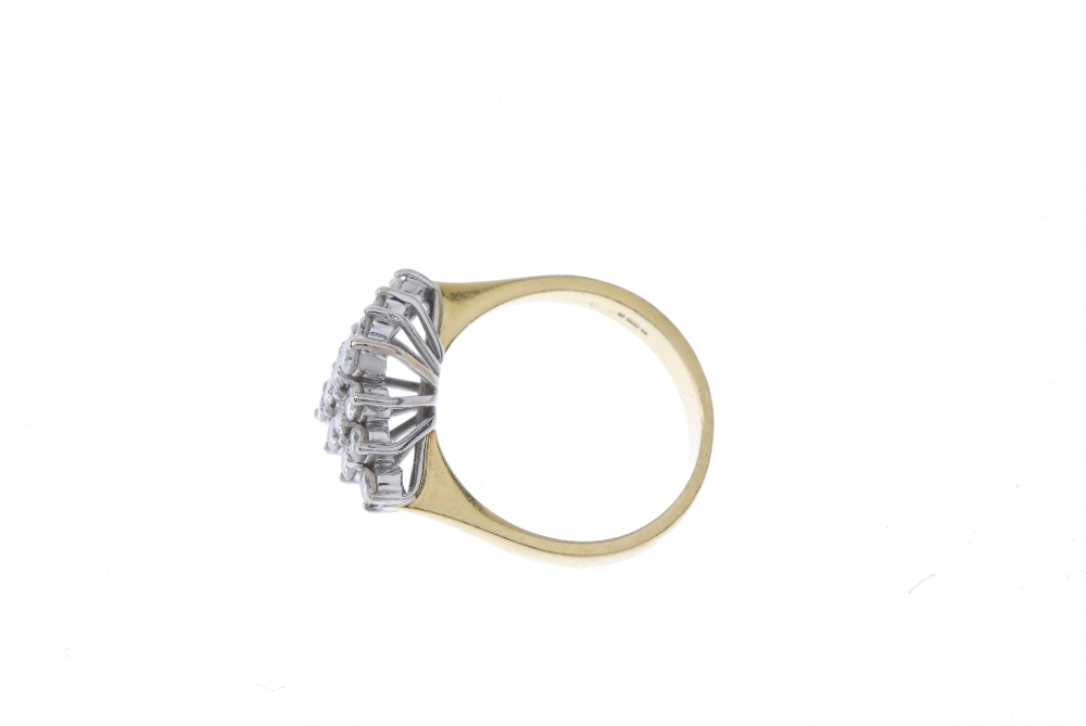 A 18ct gold diamond cluster ring. Of marquise-shape outline, the brilliant-cut diamond cluster, to - Image 3 of 4