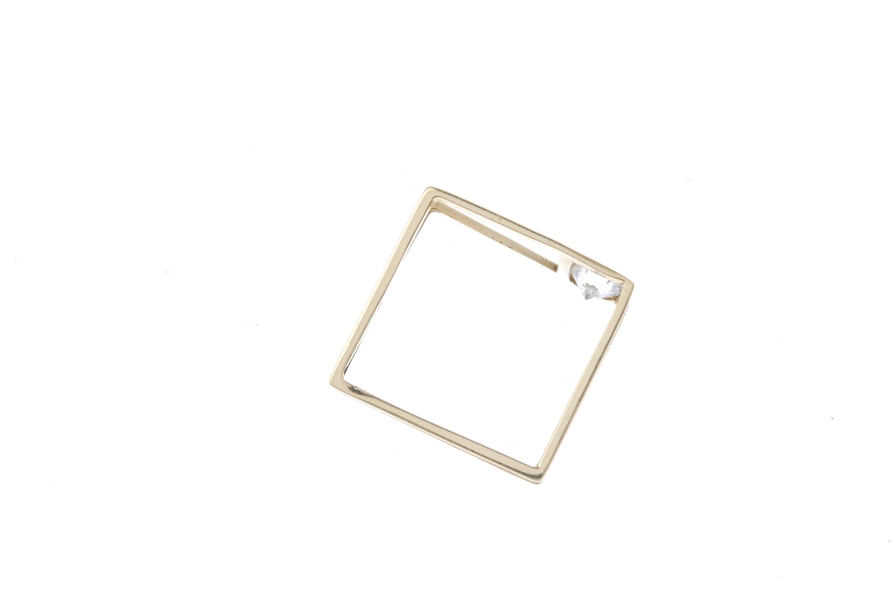 An 18ct gold diamond single-stone ring. Of geometric design, the brilliant-cut diamond, to the - Image 4 of 4