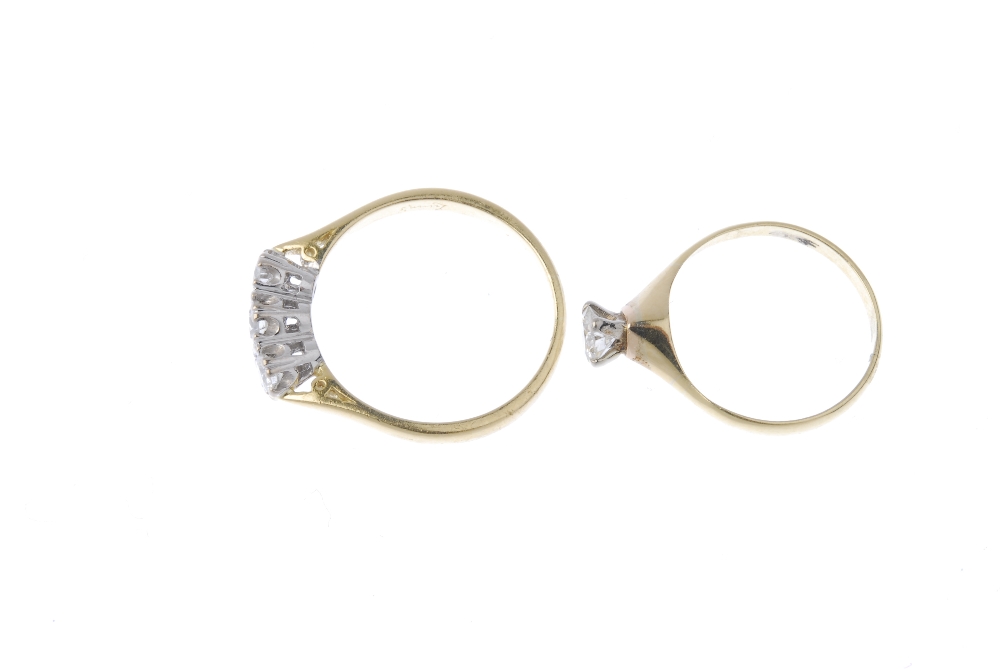 Two 18ct gold diamond rings. To include a brilliant-cut diamond single-stone ring and a brilliant- - Image 3 of 4
