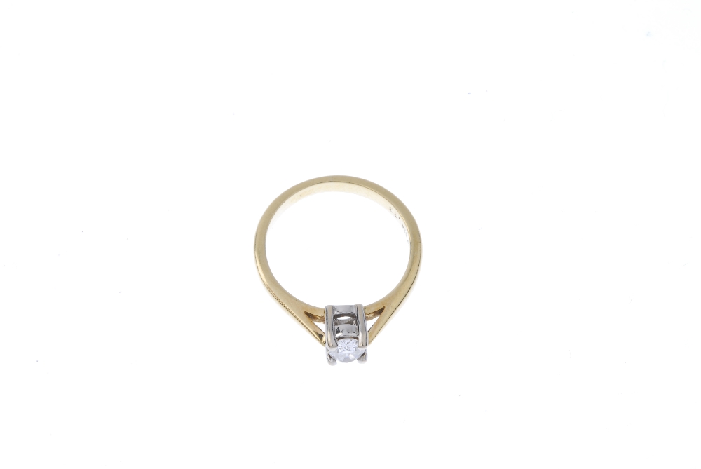 An 18ct gold diamond single-stone ring. The oval-shape diamond, to the tapered band. Diamond - Image 2 of 4