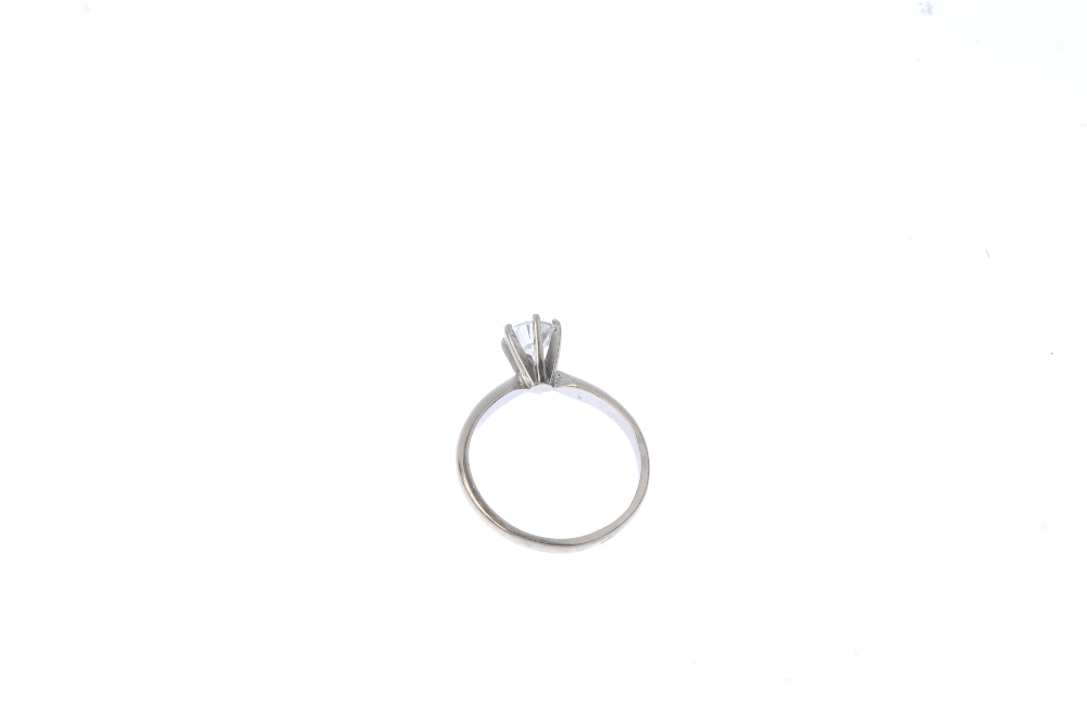 A 14ct gold diamond single-stone ring. The brilliant-cut diamond, to the plain band. Estimated - Image 4 of 4