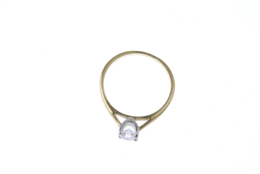 An 18ct gold diamond single-stone ring. The circular-cut diamond, to the tapered band. Diamond - Image 2 of 4