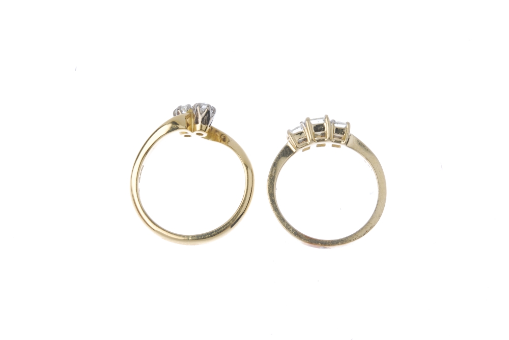 Two diamond dress rings. To include an old-cut diamond crossover ring, together with a graduated - Image 4 of 4