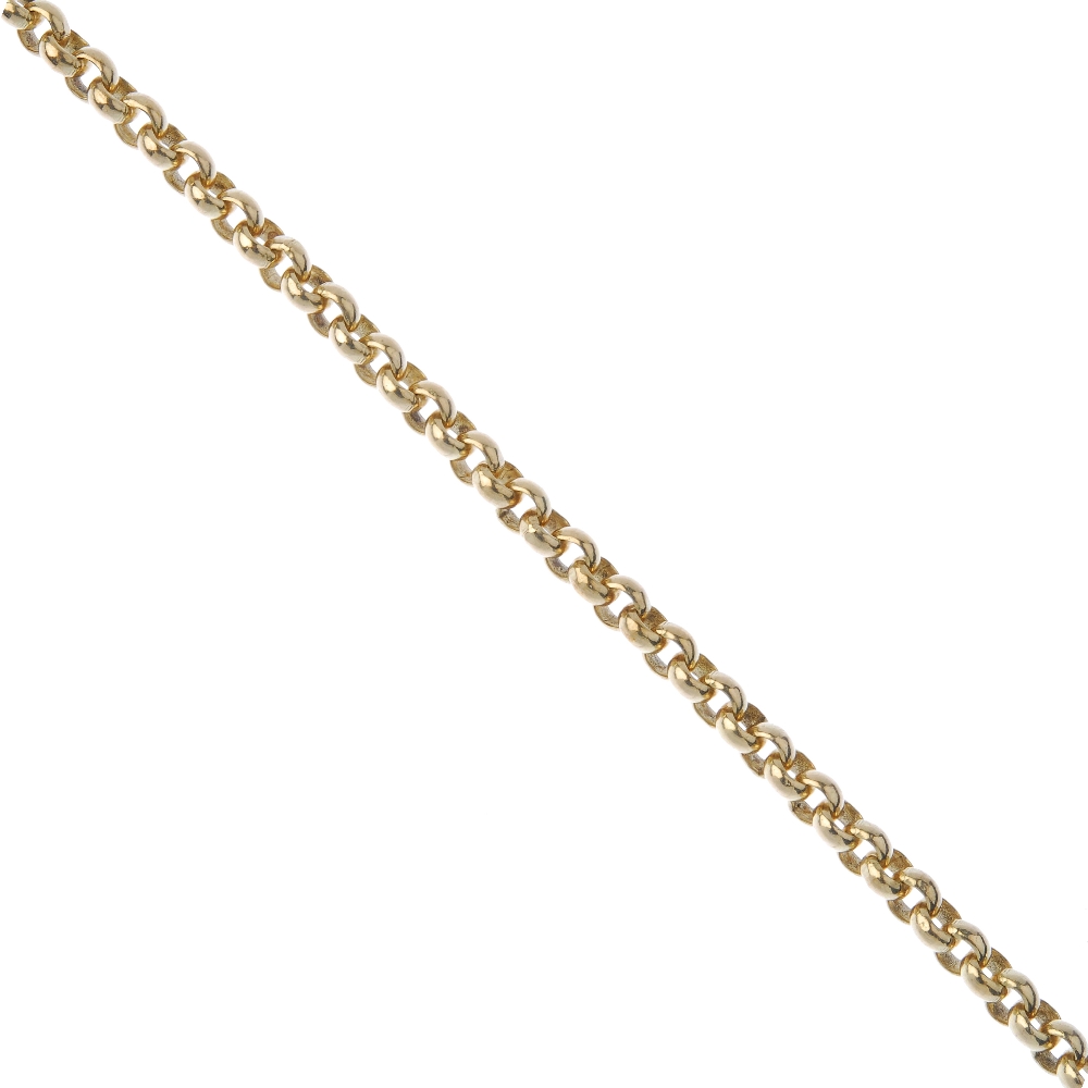 (541441-4-A) A selection of jewellery. To include a 9ct gold belcher-link chain, a band ring, a