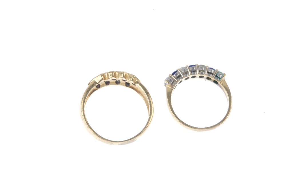 Two sapphire and cubic zirconia rings. To include a circular-shape sapphire and cubic zirconia - Image 4 of 4