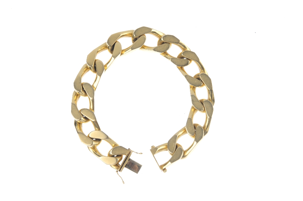 A curb-link bracelet. Length 21cms. Weight 61.7gms.  Overall condition good. Surface scratches in - Image 3 of 3
