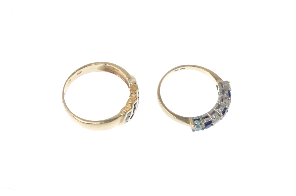 Two sapphire and cubic zirconia rings. To include a circular-shape sapphire and cubic zirconia - Image 3 of 4